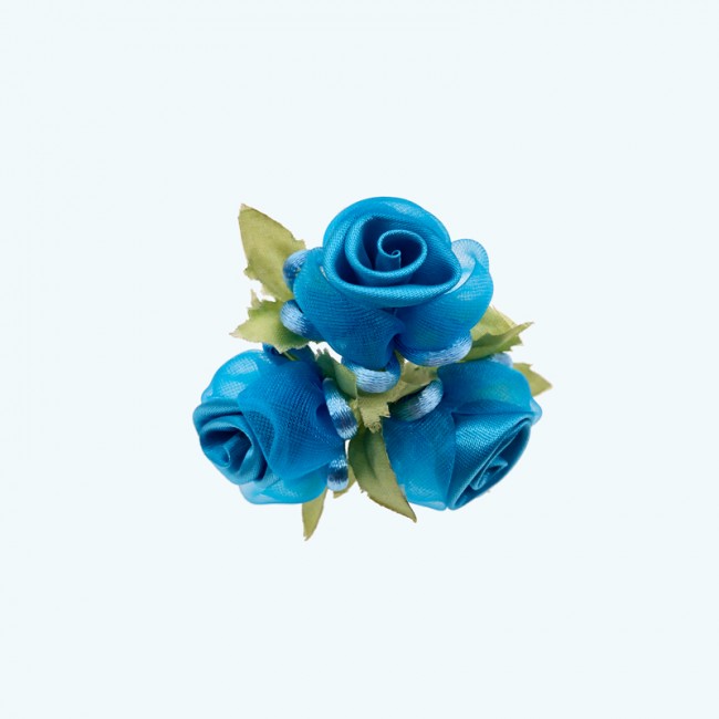 2" Diameter Ribbon Flower 3X12 | Turquoise